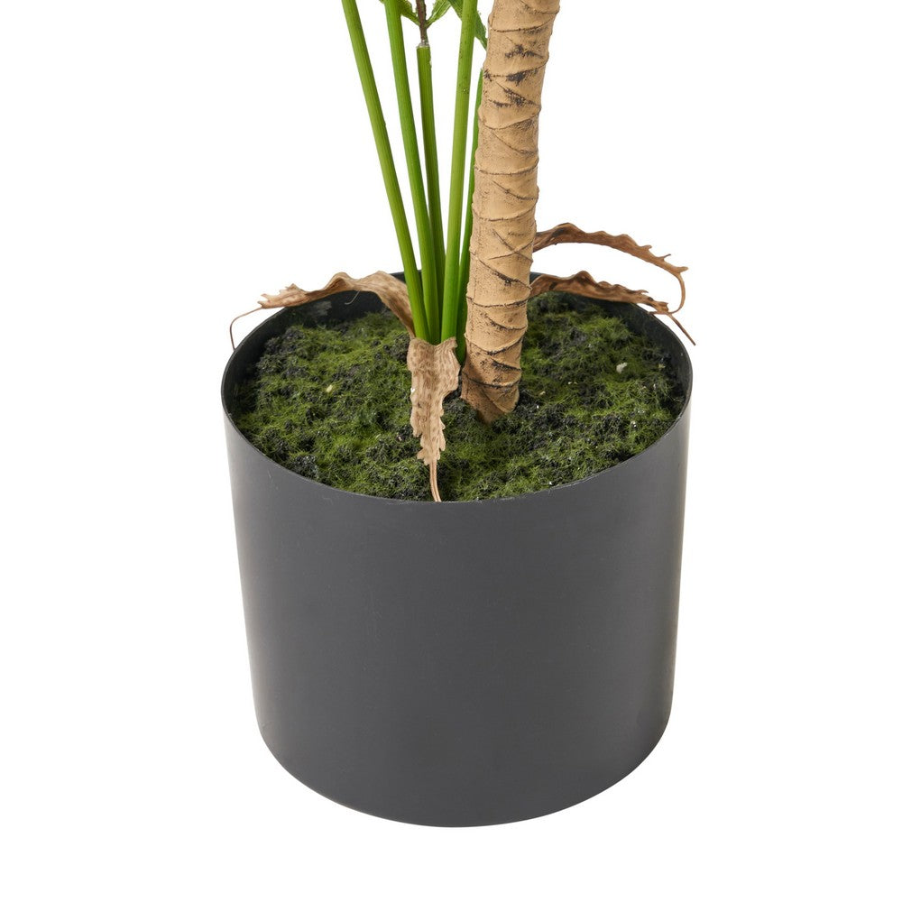 Zylo Decorative Faux Palm Tree, 40 Inch Green and Brown Rattan -BM335731