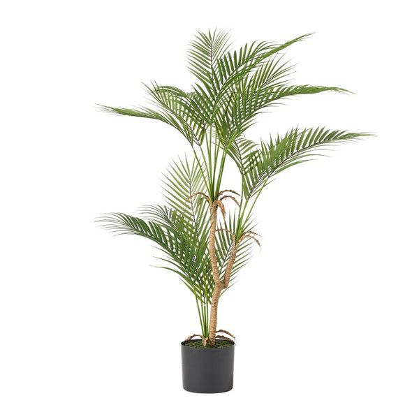 Zylo Decorative Faux Palm Tree, 40 Inch Green and Brown Rattan -BM335731
