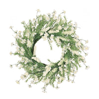 Decorative Wreath, 30 Inch Silk Plum Blossoms, Rattan Frame Green -BM335732