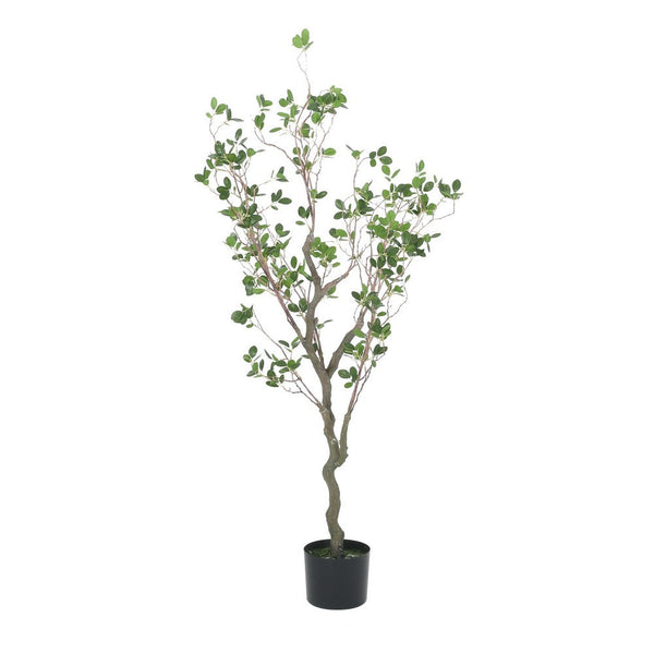 Zylo Decorative Faux Tree, Mila Leaves Bonsai, 47 Inch Green Fabric -BM335734