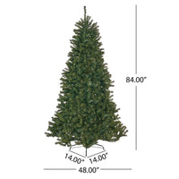 Doru Faux Christmas Tree, 7 Foot Tall, Green Branches 500 Clear LEDs -BM335742