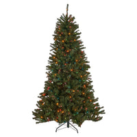 Doru Faux Christmas Tree, 7 Foot Tall, 500 Multicolor LED Lights -BM335744
