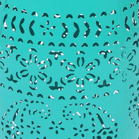 Sola Side Table, Solar Powered Light, 18 Inch Barrel Shaped Teal Iron -BM335747