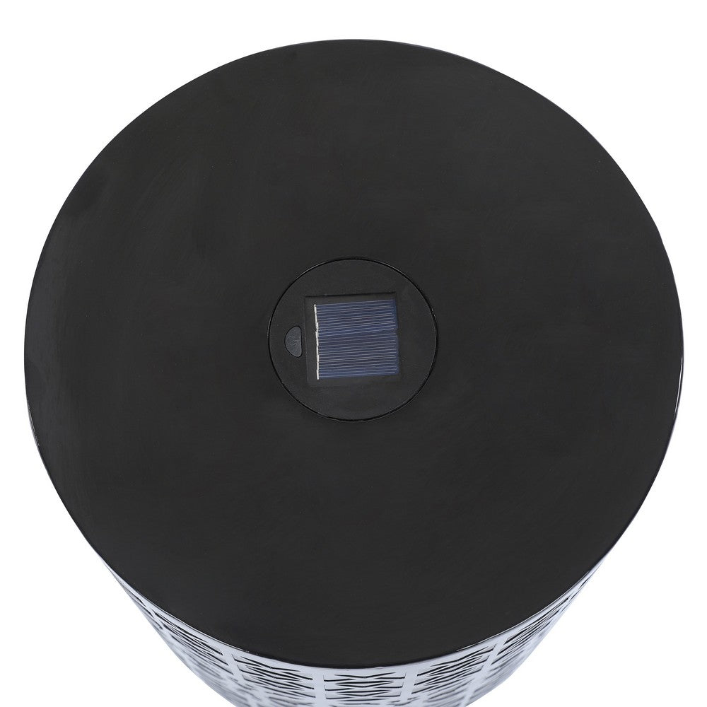 Kran Side Table, Solar Powered Light, Open Design 17 Inch Black Iron -BM335751