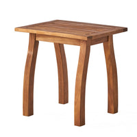 Bang Outdoor Accent Table, 19 Inch, Teak Acacia Wood Slatted Top -BM335752