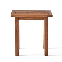 Bang Outdoor Accent Table, 19 Inch, Teak Acacia Wood Slatted Top -BM335752