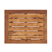 Bang Outdoor Accent Table, 19 Inch, Teak Acacia Wood Slatted Top -BM335752