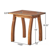 Bang Outdoor Accent Table, 19 Inch, Teak Acacia Wood Slatted Top -BM335752