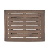 Bang Outdoor Accent Table, 19 Inch, Gray Acacia Wood Slatted Top -BM335753