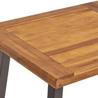 Kristi Outdoor Dining Table, 69 Inch Brown Wood Top and Slat Panel -BM335754