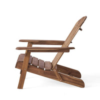 Libo Outdoor Adirondack Chair, Slatted Seat, Natural Brown Acacia Wood -BM335755