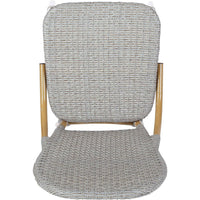 Outdoor Bistro Chair Set of 2, Gray Faux Rattan, Natural Brown Metal -BM335767