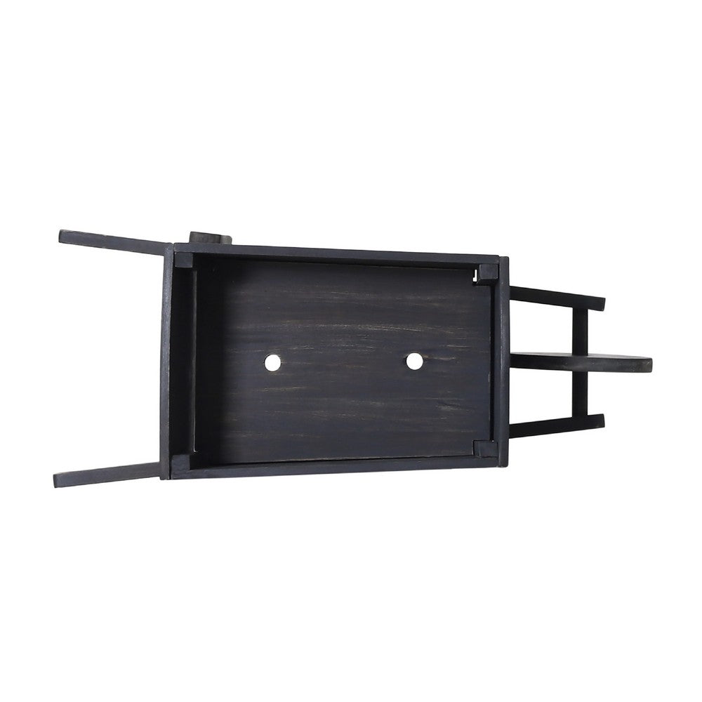 Outdoor Planter, Countryside Wheelbarrow Design, Dark Gray Acacia Wood -BM335769