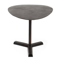 Eli Side End Table, 27 Inch Elliptical Top, Aluminium Tripod Base -BM335770