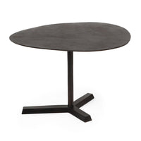 Eli Side End Table, 27 Inch Elliptical Top, Aluminium Tripod Base -BM335770