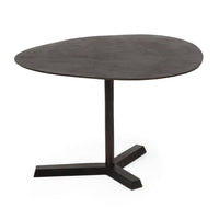 Eli Side End Table, 27 Inch Elliptical Top, Aluminium Tripod Base -BM335770
