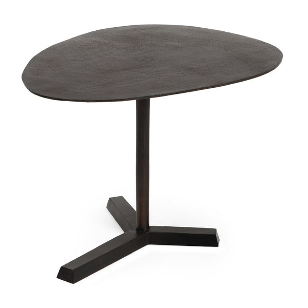 Eli Side End Table, 27 Inch Elliptical Top, Aluminium Tripod Base -BM335770