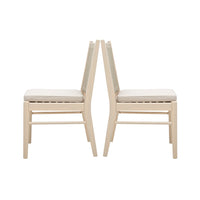 Orry Dining Side Chair Set of 2, Beige Roped Back, Acacia Wood -BM335774