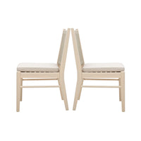 Orry Dining Side Chair Set of 2, Beige Roped Back, Acacia Wood -BM335774
