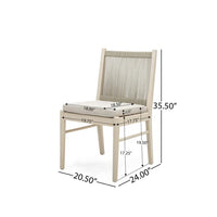 Orry Dining Side Chair Set of 2, Beige Roped Back, Acacia Wood -BM335774