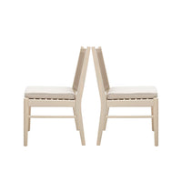 Orry Dining Side Chair Set of 2, Sand Brown Roped Back, Acacia Wood -BM335775