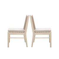 Orry Dining Side Chair Set of 2, Sand Brown Roped Back, Acacia Wood -BM335775