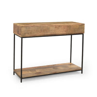 Koe Console Table, 42 Inch Mango Wood Top, 2 Drawers w Metal Knobs -BM335777