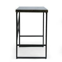 Ben Counter Height Desk, 48 Inch Dark Brown Wood Top, Iron Sled Legs -BM335778