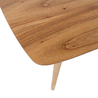 Amy Coffee Table, 40 Inch Rectangular Veneer Top, Brown Tapered Legs -BM335783