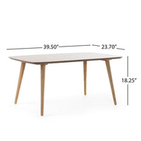 Amy Coffee Table, 40 Inch Rectangular Veneer Top, Brown Tapered Legs -BM335783