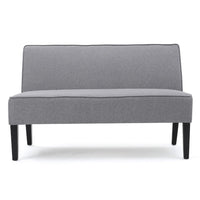 Cimy Armless Loveseat, Birch Wood Black Legs, Gray Polyester, 50 Inch -BM335784