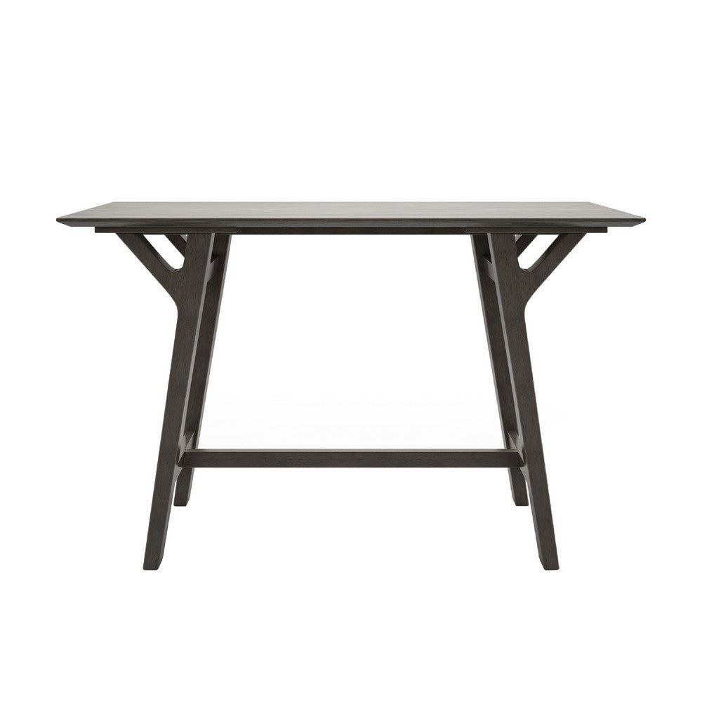 Div Sofa Console Table, 59 Inch, Gray Finished Wood Trestle Frame -BM335786