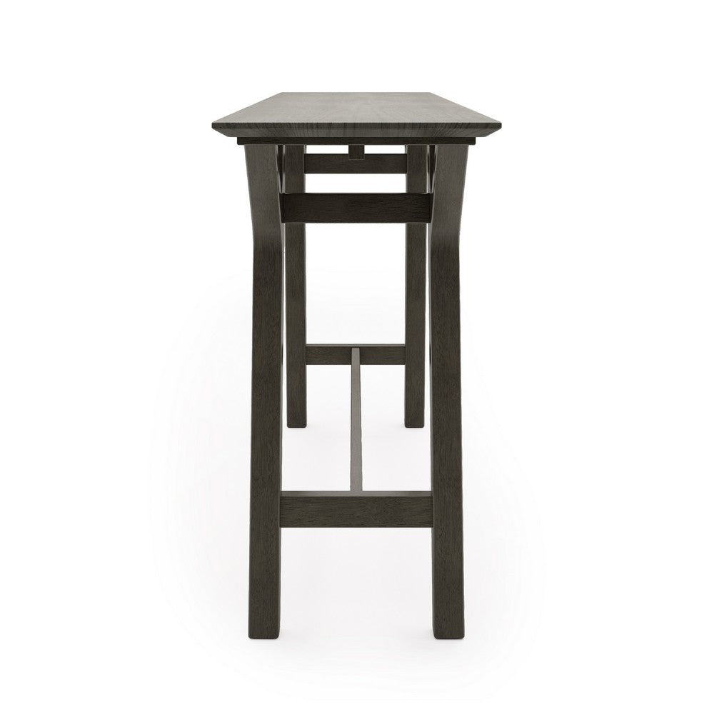 Div Sofa Console Table, 59 Inch, Gray Finished Wood Trestle Frame -BM335786