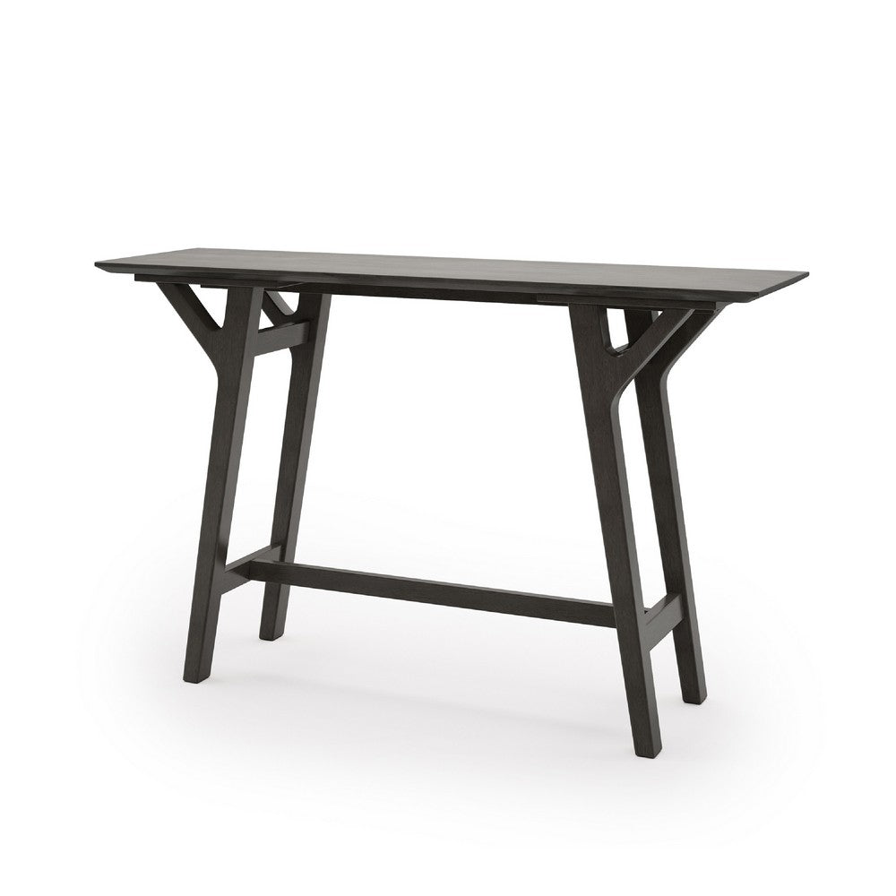 Div Sofa Console Table, 59 Inch, Gray Finished Wood Trestle Frame -BM335786
