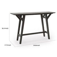 Div Sofa Console Table, 59 Inch, Gray Finished Wood Trestle Frame -BM335786