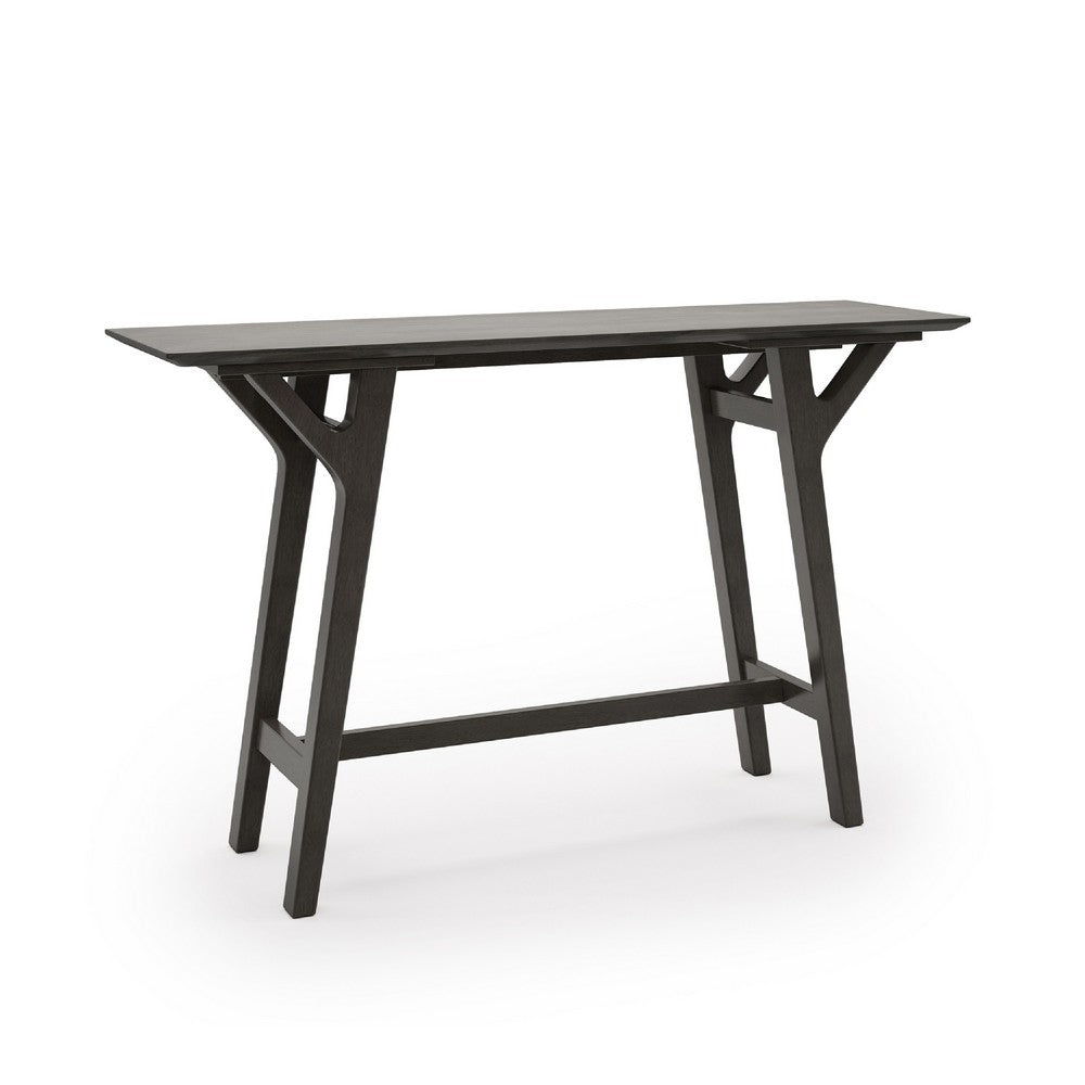 Div Sofa Console Table, 59 Inch, Gray Finished Wood Trestle Frame -BM335786