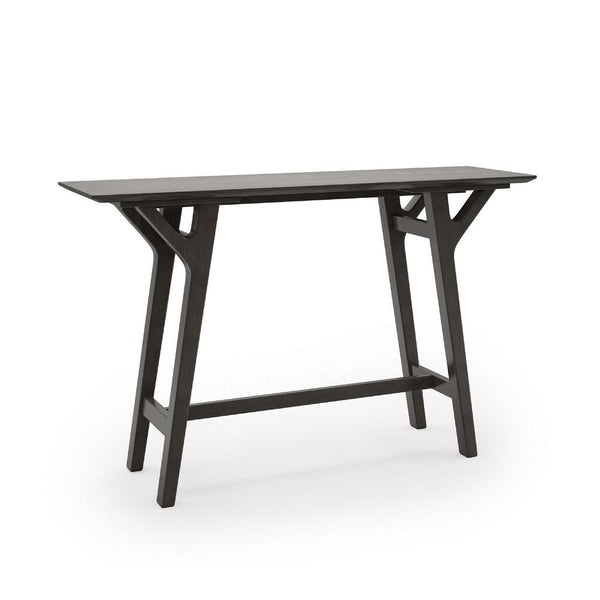 Div Sofa Console Table, 59 Inch, Gray Finished Wood Trestle Frame -BM335786