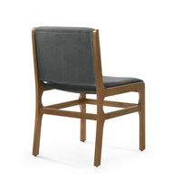 Rini Dining Side Chair Set of 2, Straight Wood Legs, Dark Gray Fabric -BM335787