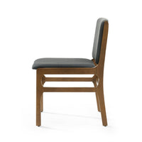 Rini Dining Side Chair Set of 2, Straight Wood Legs, Dark Gray Fabric -BM335787