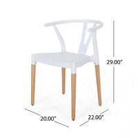 Xini 2pc Dining Side Chair Set, White Open Back, Beech Wood Legs -BM335789