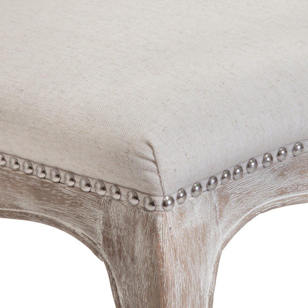Cen Dining Side Chair Set of 2, Beige Tufted Back, Gray Wood Legs -BM335795