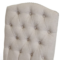 Cen Dining Side Chair Set of 2, Beige Tufted Back, Gray Wood Legs -BM335795