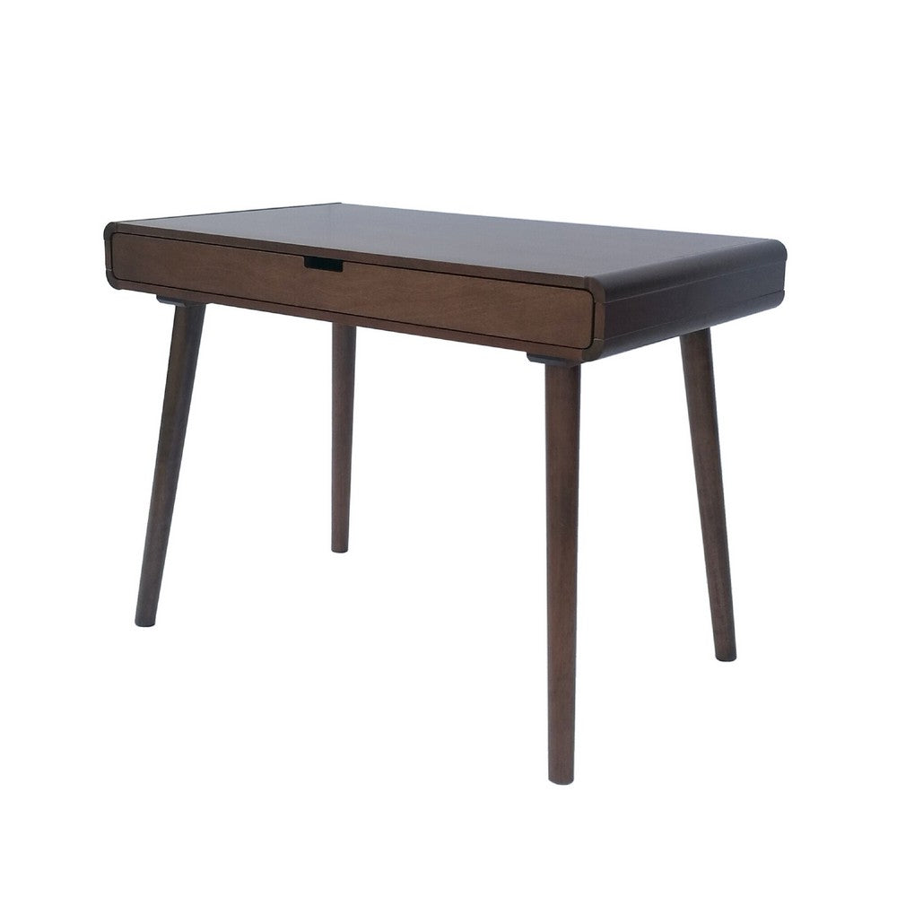 Writing Desk with 1 Storage Drawer, 40 Inch, Farmhouse Brown Wood -BM335799
