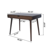 Writing Desk with 1 Storage Drawer, 40 Inch, Farmhouse Brown Wood -BM335799
