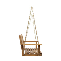 Rike Porch Swing  Bench, Slatted Acacia Wood Backrest, 48 Inch Brown -BM335801