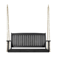 Rike Porch Swing Bench, Slatted Acacia Wood Backrest, 48 Inch Gray -BM335802