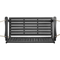 Rike Porch Swing Bench, Slatted Acacia Wood Backrest, 48 Inch Gray -BM335802