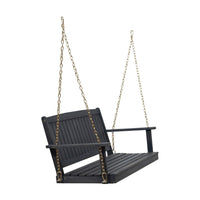 Rike Porch Swing Bench, Slatted Acacia Wood Backrest, 48 Inch Gray -BM335802