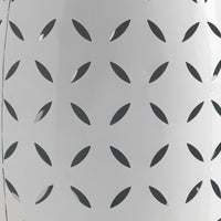 Lica Patio Side End Table, Barrel Shaped Lace Cut, 12 Inch White Iron -BM335808