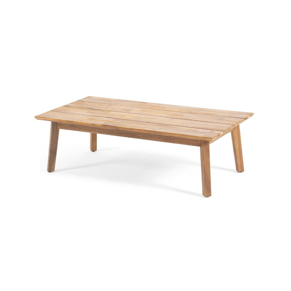 Loveseat and Coffee Table Outdoor Set, Slatted Brown Acacia Wood -BM335809